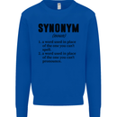 Synonym Funny Definition Slogan Kids Sweatshirt Jumper Royal Blue