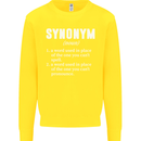Synonym Funny Definition Slogan Kids Sweatshirt Jumper Yellow