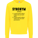 Synonym Funny Definition Slogan Kids Sweatshirt Jumper Yellow