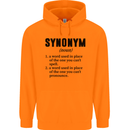 Synonym Funny Definition Slogan Mens 80% Cotton Hoodie Orange