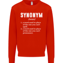 Synonym Funny Definition Slogan Mens Sweatshirt Jumper Bright Red