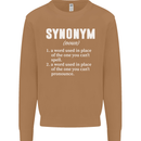 Synonym Funny Definition Slogan Mens Sweatshirt Jumper Caramel Latte