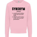 Synonym Funny Definition Slogan Mens Sweatshirt Jumper Light Pink