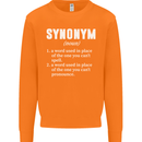 Synonym Funny Definition Slogan Mens Sweatshirt Jumper Orange