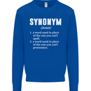 Synonym Funny Definition Slogan Mens Sweatshirt Jumper Royal Blue