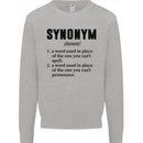 Synonym Funny Definition Slogan Mens Sweatshirt Jumper Sports Grey