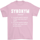 Synonym Funny Definition Slogan Mens T-Shirt Cotton Gildan Light Pink