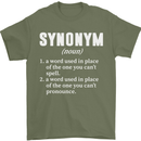 Synonym Funny Definition Slogan Mens T-Shirt Cotton Gildan Military Green