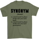 Synonym Funny Definition Slogan Mens T-Shirt Cotton Gildan Military Green