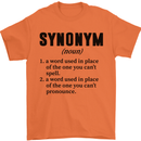 Synonym Funny Definition Slogan Mens T-Shirt Cotton Gildan Orange