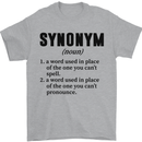 Synonym Funny Definition Slogan Mens T-Shirt Cotton Gildan Sports Grey