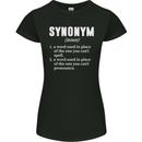 Synonym Funny Definition Slogan Womens Petite Cut T-Shirt Black