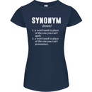 Synonym Funny Definition Slogan Womens Petite Cut T-Shirt Navy Blue