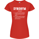 Synonym Funny Definition Slogan Womens Petite Cut T-Shirt Red