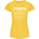 Synonym Funny Definition Slogan Womens Petite Cut T-Shirt Yellow