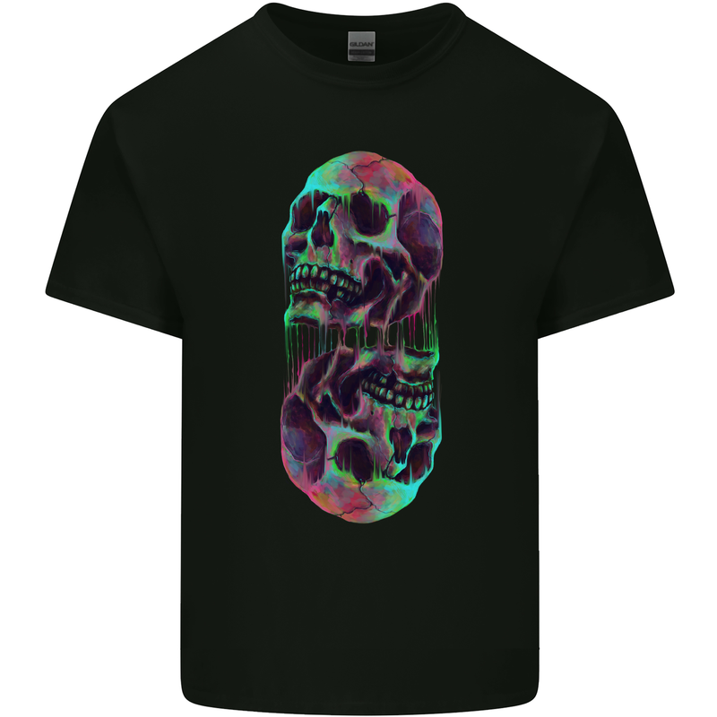 Synthesize Skulls Mens Cotton T-Shirt Tee Top Black
