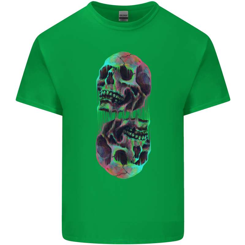 Synthesize Skulls Mens Cotton T-Shirt Tee Top Irish Green
