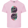 Synthesize Skulls Mens Cotton T-Shirt Tee Top Light Pink