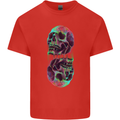 Synthesize Skulls Mens Cotton T-Shirt Tee Top Red