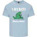 T-Rex Hates Backstroke Funny Swimmer Swim Mens Cotton T-Shirt Tee Top Light Blue