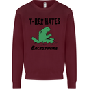 T-Rex Hates Backstroke Funny Swimming Swim Mens Sweatshirt Jumper Maroon
