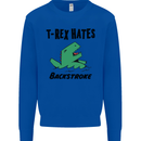 T-Rex Hates Backstroke Funny Swimming Swim Mens Sweatshirt Jumper Royal Blue
