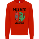 T-Rex Hates Boxing Funny Boxer MMA Sport Mens Sweatshirt Jumper Bright Red