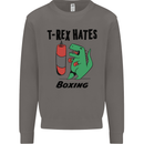 T-Rex Hates Boxing Funny Boxer MMA Sport Mens Sweatshirt Jumper Charcoal