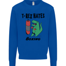 T-Rex Hates Boxing Funny Boxer MMA Sport Mens Sweatshirt Jumper Royal Blue