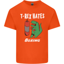 T-Rex Hates Boxing Funny Boxer Sport MMA Mens Cotton T-Shirt Tee Top Orange