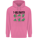 T-Rex Hates Funny Dinosaurs Jurassic Gym Childrens Kids Hoodie Azalea