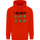 T-Rex Hates Funny Dinosaurs Jurassic Gym Mens 80% Cotton Hoodie Bright Red