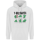T-Rex Hates Funny Dinosaurs Jurassic Gym Mens 80% Cotton Hoodie White