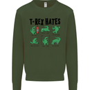T-Rex Hates Funny Dinosaurs Jurassic Gym Mens Sweatshirt Jumper Forest Green