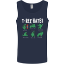 T-Rex Hates Funny Dinosaurs Jurassic Gym Mens Vest Tank Top Navy Blue