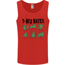 T-Rex Hates Funny Dinosaurs Jurassic Gym Mens Vest Tank Top Red