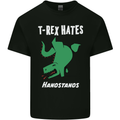 T-Rex Hates Handstands Gymnastics Dinosaur Mens Cotton T-Shirt Tee Top Black