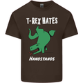 T-Rex Hates Handstands Gymnastics Dinosaur Mens Cotton T-Shirt Tee Top Dark Chocolate