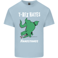 T-Rex Hates Handstands Gymnastics Dinosaur Mens Cotton T-Shirt Tee Top Light Blue