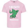 T-Rex Hates Handstands Gymnastics Dinosaur Mens Cotton T-Shirt Tee Top Light Pink