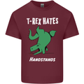 T-Rex Hates Handstands Gymnastics Dinosaur Mens Cotton T-Shirt Tee Top Maroon
