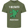 T-Rex Hates Handstands Gymnastics Dinosaur Mens Cotton T-Shirt Tee Top Military Green