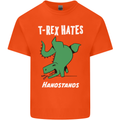 T-Rex Hates Handstands Gymnastics Dinosaur Mens Cotton T-Shirt Tee Top Orange