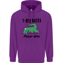 T-Rex Hates Push Ups Funny Gym Dinosaurs Childrens Kids Hoodie Purple