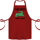 T-Rex Hates Push Ups Funny Gym Dinosaurs Cotton Apron 100% Organic Maroon