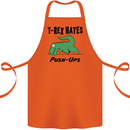 T-Rex Hates Push Ups Funny Gym Dinosaurs Cotton Apron 100% Organic Orange