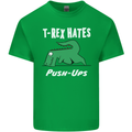 T-Rex Hates Push Ups Gym Funny Dinosaurs Mens Cotton T-Shirt Tee Top Irish Green