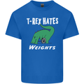 T-Rex Hates Weights Funny Gym Training Top Mens Cotton T-Shirt Tee Top Royal Blue