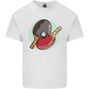 Table Tennis Paddles Ping Pong Mens Cotton T-Shirt Tee Top White