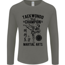 Taekwondo World Champion Martial Arts MMA Mens Long Sleeve T-Shirt Charcoal